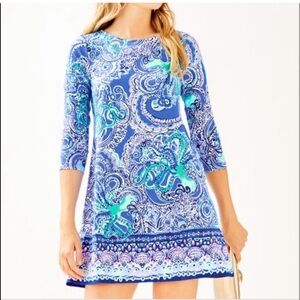 Lilly Pulitzer Blue and White Patterned Women's dress